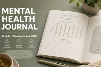 create a guided anxiety and mental health journal for amazon KDP