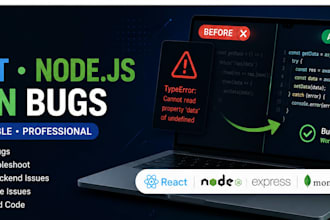 fix bugs in react and node js applications
