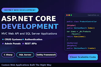 build asp net core mvc web app with c sharp and sql server