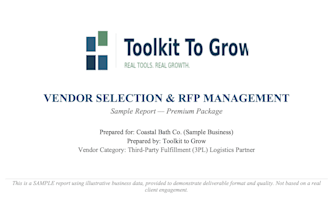 customize a vendor selection rfp, scorecard, and comparison