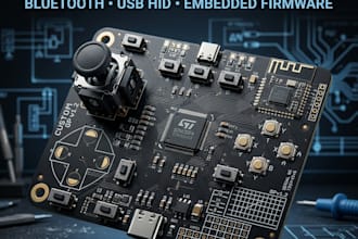 design gamepad pcb, bluetooth pcb, usb hid and embedded firmware