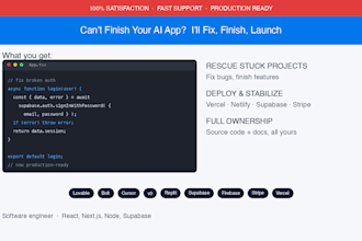 fix and finish your ai app on lovable, bolt, cursor, v0