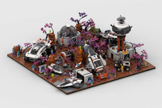 design a custom lego moc with XML parts list pdf instructions with studio file