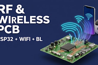 design rf wireless pcb, antenna, esp32 and iot circuit board