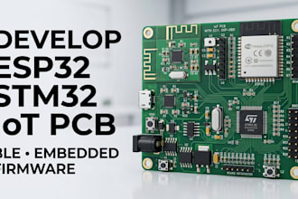 develop esp32 stm32 iot pcb, ble and embedded firmware