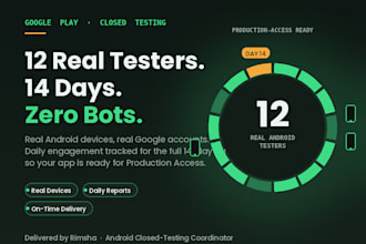 provide 12 testers for google play closed testing