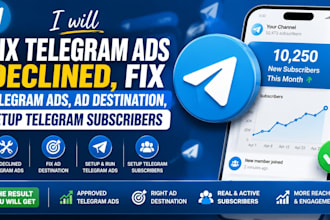 fix telegram ads declined, fix telegram ads, ad destination, setup telegram