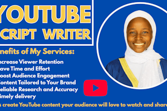 do youtube script writing, screenplay, screen writing, movie script writing