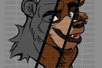 draw a custom furry headshot or profile icon