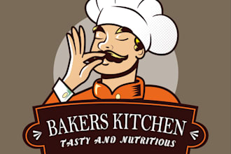 design custom mascot chef logo for bakery and restaurant