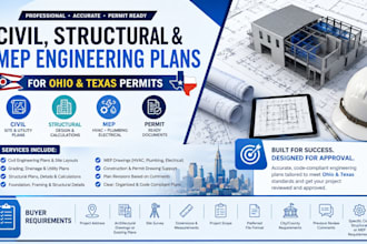 provide civil, structural and mep engineering plans for ohio and texas permit