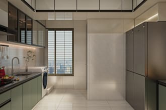functional kitchen layout,open dining design,modern apartment interior,architect