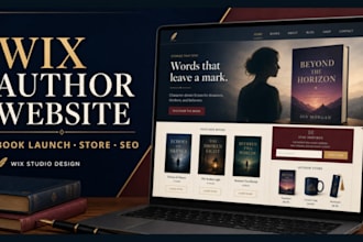 design a wix author website book launch page and store