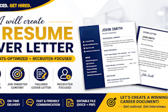 write an ats optimized resume and professional cover letter