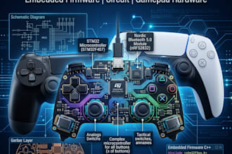 design ps4 ps5 controller pcb gamepad embedded firmware and circuit