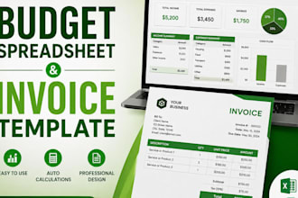 create a professional budget spreadsheet and invoice template
