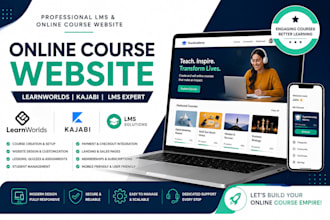 online course learnworlds website kajabi course creation lms website course