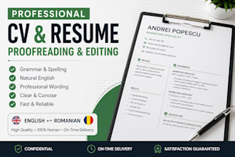 proofread and improve your english CV or resume