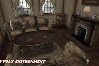 create ps1 ps2 psx low poly 3d game environment retro game map game ready assets