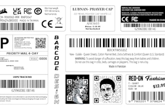 design barcode label, sticker, hangtag, price tag etc