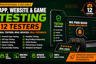 do app website testing, 12 google play closed testers, android ios app review