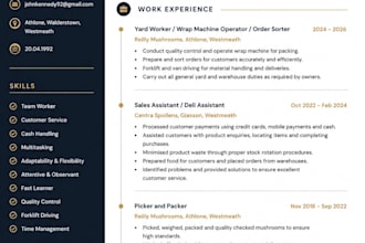 professionally rewrite and design your CV or resume