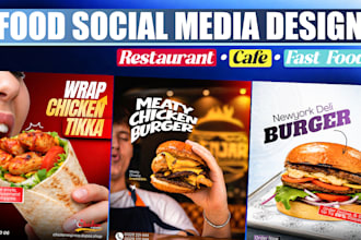 design professional restaurant and food social media posts