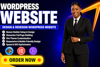 design, redesign wordpress website with beaver builder, elementor or divi