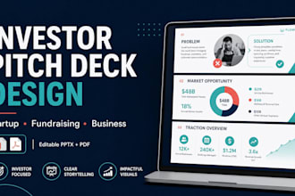 design a professional investor pitch deck fundraising  for your startup