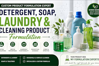 formulate detergent, soap, laundry toiletry and cleaning products professionally