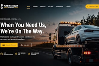 design wix towing company website squarespace roadside towing emergency website