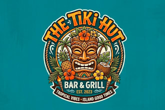 design unique tiki bar logo with unlimited revisions