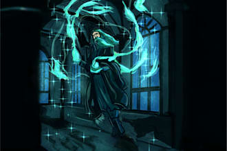 create a fantasy character or scene illustration