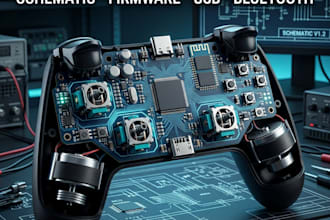design ps4 ps5 game controller pcb, schematic and embedded firmware