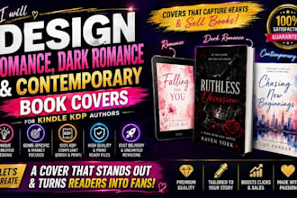 design romance, dark romance and contemporary book covers