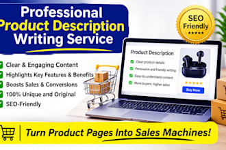 write and rewrite product descriptions professionally