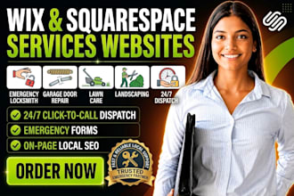 wix emergency locksmith garage door website wix landscaping lawn care website