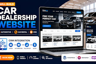 build car dealership website automotive car rental website with crm integration