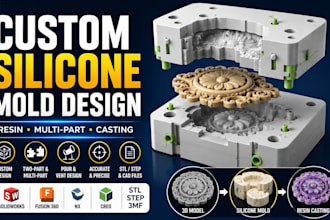 design custom silicone molds, resin molds and multi part casting molds