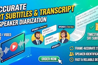 generate accurate srt files and speaker diarized transcripts