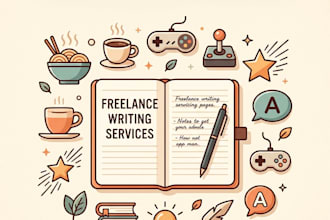 write engaging blog posts and articles on food, gaming, or anime