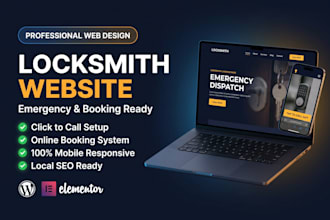 design a locksmith handyman website landing page with booking