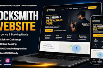 design a locksmith handyman website landing page with booking