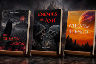 design a dark fantasy sci fi or dystopian book cover