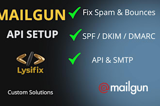 setup mailgun API, fix email deliverability, and integrate dns spf dkim