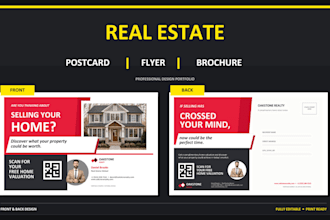 design a professional real estate poster, flyer, or social