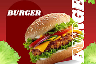 design eye catching food flyer menu and social media post