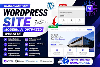 redesign wordpress website modern ai powered