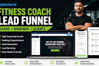 build a systemeio fitness coach lead funnel with booking and email automation