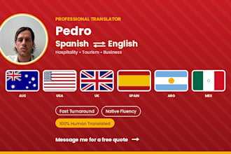 translate english to spanish for hospitality and tourism